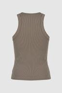 Jean Louis Francoise - Ribbed Sleeveless Top - Khaki