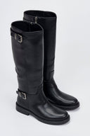 Riding Boots Buckle Straps - Black Matte - thefashionproject.gr - Stephan