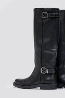 Riding Boots Buckle Straps - Black Matte - thefashionproject.gr - Stephan