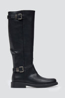 Riding Boots Buckle Straps - Black Matte - thefashionproject.gr - Stephan