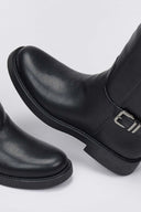 Riding Boots Buckle Straps - Black Matte - thefashionproject.gr - Stephan