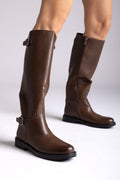 Riding Boots Buckle Straps - Light Brown Matte - thefashionproject.gr - Stephan