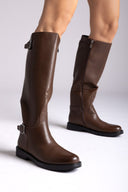 Riding Boots Buckle Straps - Light Brown Matte - thefashionproject.gr - Stephan