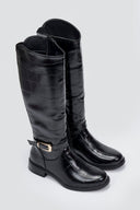 Riding Boots Croc Embossed - Black Croc - thefashionproject.gr - Ideal shoes