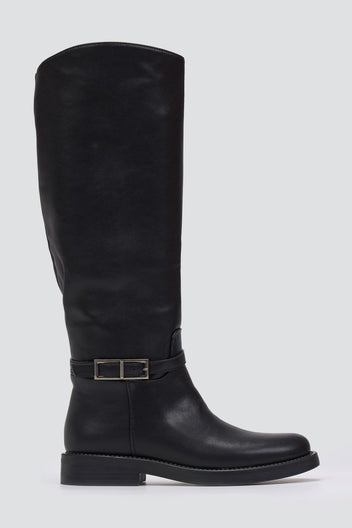 Riding Boots Side Buckle - Black Matte - thefashionproject.gr - Stephan