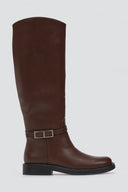 Riding Boots Side Buckle - Brown Matte - thefashionproject.gr - Stephan