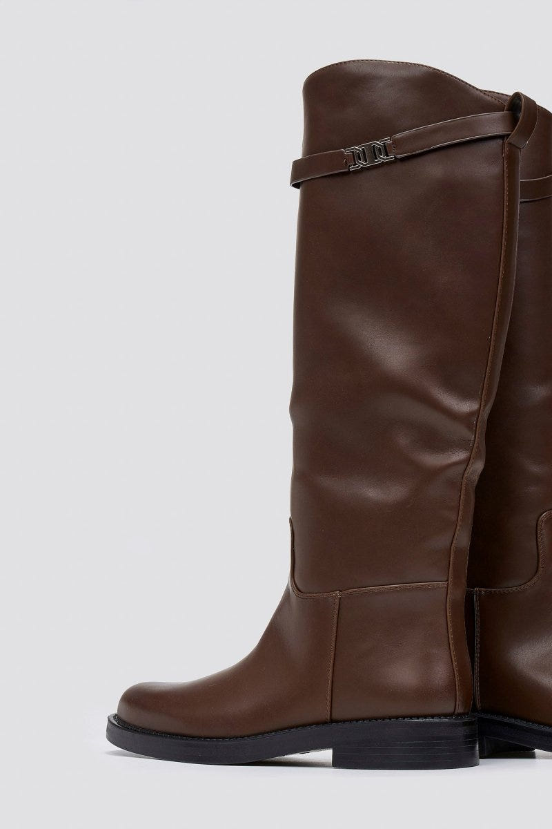 Riding Boots Strap Detail - Light Brown Matte - thefashionproject.gr - Stephan