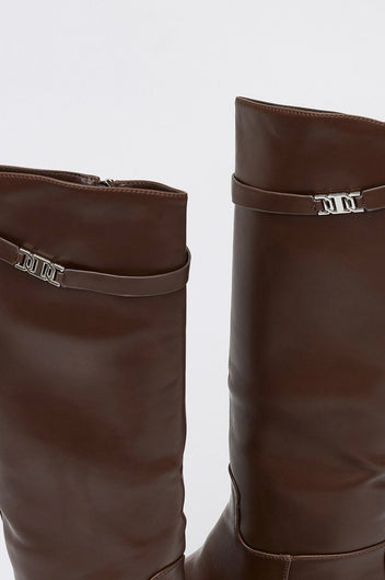 Riding Boots Strap Detail - Light Brown Matte - thefashionproject.gr - Stephan