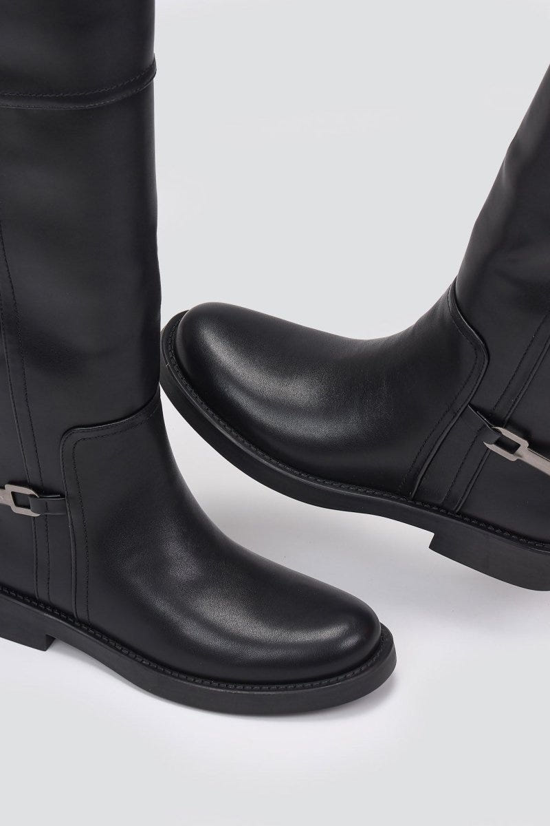 Riding Boots Zip Closure - Black Matte - thefashionproject.gr - Stephan