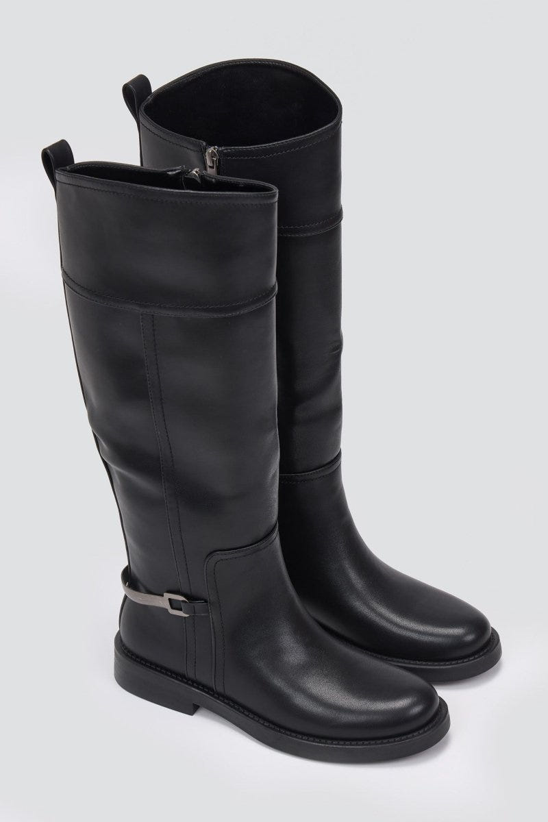 Riding Boots Zip Closure - Black Matte - thefashionproject.gr - Stephan
