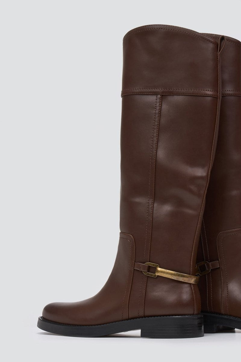 Riding Boots Zip Closure - Brown Matte - thefashionproject.gr - Stephan
