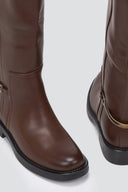 Riding Boots Zip Closure - Brown Matte - thefashionproject.gr - Stephan