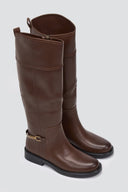 Riding Boots Zip Closure - Brown Matte - thefashionproject.gr - Stephan