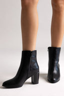 Round - Toe Ankle Boots with Block Heel - Black Matte - thefashionproject.gr - BOTEGGA 22