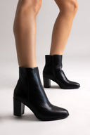 Round - Toe Ankle Boots with Block Heel - Black Matte - thefashionproject.gr - BOTEGGA 22