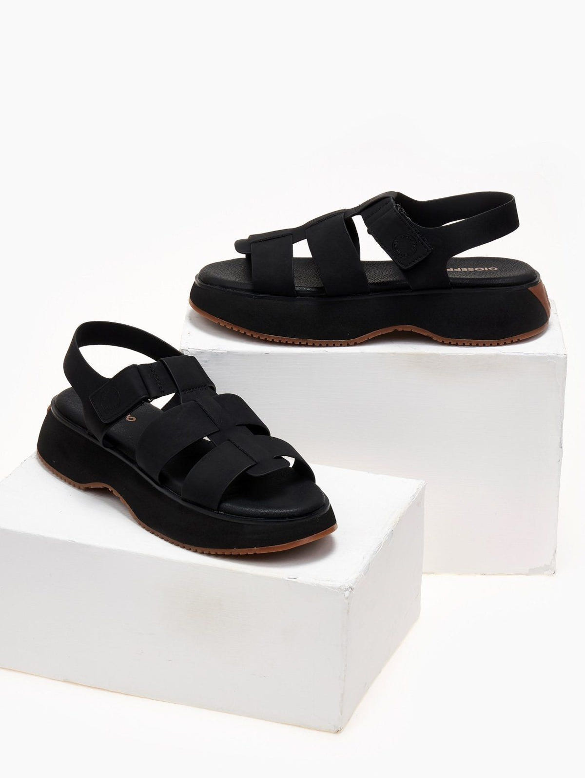 Σανάλια sporty με φαρδιά φάσα GIOSEPPO - Μαύρο - thefashionproject.gr - GIOSEPPO