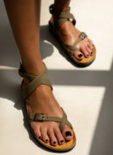 Σανδάλια ανατομικά από nubuck δέρμα Plakton 181204 - Λαδί - thefashionproject.gr - Plakton