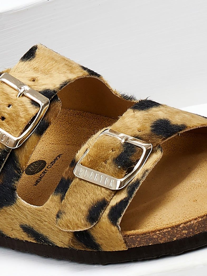 Σανδάλια ανατομικά από συνθετικό ponyskin Plakton 180010 - Animal - thefashionproject.gr - Plakton