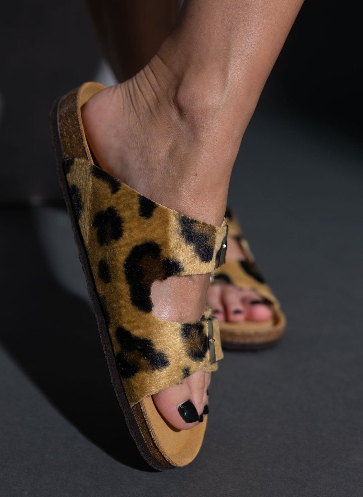 Σανδάλια ανατομικά από συνθετικό ponyskin Plakton 180010 - Animal - thefashionproject.gr - Plakton