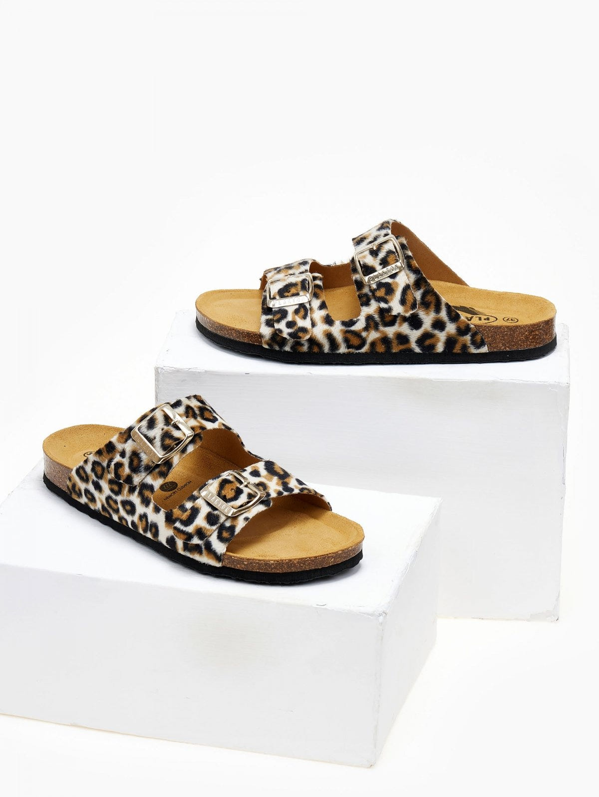Σανδάλια ανατομικά από συνθετικό ponyskin Plakton 180010 - Leopard - thefashionproject.gr - Plakton