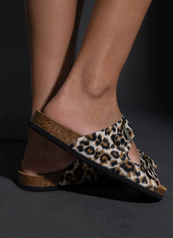 Σανδάλια ανατομικά από συνθετικό ponyskin Plakton 180010 - Leopard - thefashionproject.gr - Plakton