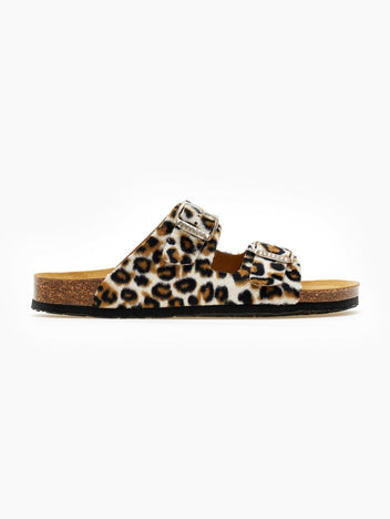 Σανδάλια ανατομικά από συνθετικό ponyskin Plakton 180010 - Leopard - thefashionproject.gr - Plakton