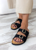 Σανδάλια ανατομικά από συνθετικό ponyskin Plakton 180010 - Μαύρο - thefashionproject.gr - Plakton