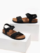 Σανδάλια ανατομικά δερμάτινα Interbios - Μαύρο - thefashionproject.gr - Inter - Bios