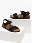 Σανδάλια ανατομικά δερμάτινα Interbios - Μαύρο - thefashionproject.gr - Inter - Bios