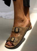 Σανδάλια ανατομικά δερμάτινα Interbios - Χακί - thefashionproject.gr - Inter - Bios
