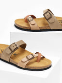 Σανδάλια ανατομικά δερμάτινα Plakton 181032 - Λαδί - thefashionproject.gr - Plakton