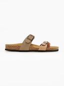 Σανδάλια ανατομικά δερμάτινα Plakton 181032 - Λαδί - thefashionproject.gr - Plakton