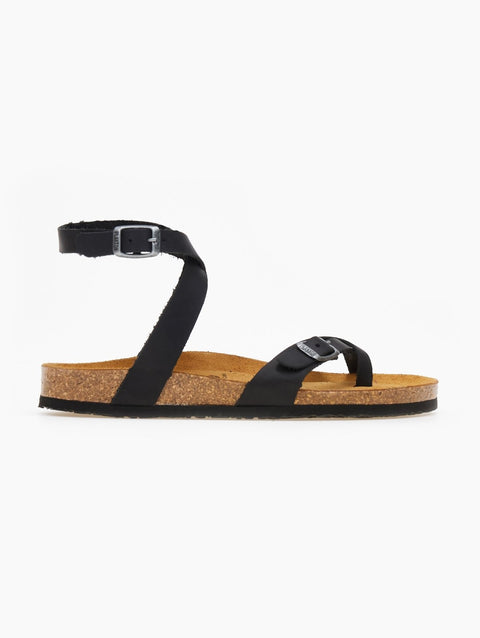 Leather Anatomic Sandals - Black