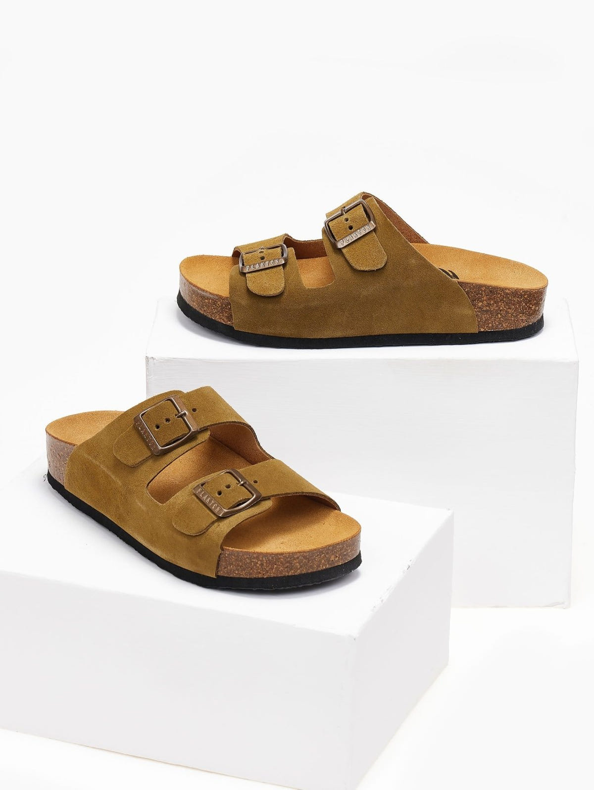 Σανδάλια ανατομικά καστόρινα Plakton 340010 - Λαδί - thefashionproject.gr - Plakton