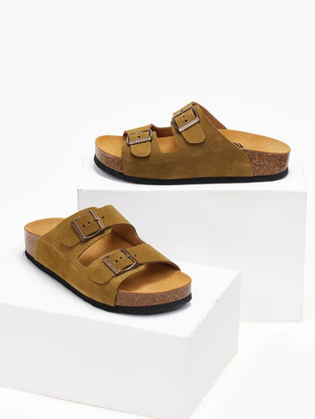 Σανδάλια ανατομικά καστόρινα Plakton 340010 - Λαδί - thefashionproject.gr - Plakton