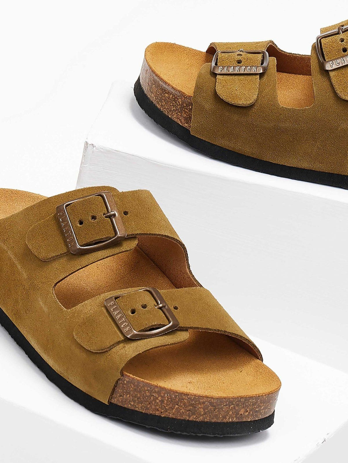 Σανδάλια ανατομικά καστόρινα Plakton 340010 - Λαδί - thefashionproject.gr - Plakton