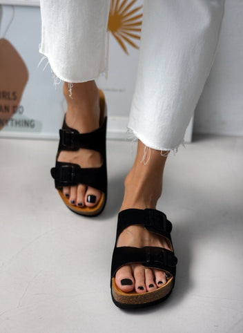 Σανδάλια ανατομικά καστόρινα Plakton 340010 - Μαύρο - thefashionproject.gr - Plakton