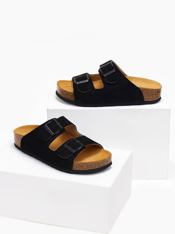 Σανδάλια ανατομικά καστόρινα Plakton 340010 - Μαύρο - thefashionproject.gr - Plakton