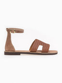 Σανδάλια ankle strap με ανάγλυφο σχέδιο estil - Ταμπά - thefashionproject.gr - Estil