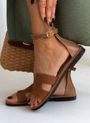 Σανδάλια ankle strap με ανάγλυφο σχέδιο estil - Ταμπά - thefashionproject.gr - Estil