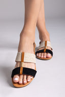 Σανδάλια ankle strap με ψάθα ERYNN - Μαύρο - thefashionproject.gr - ERYNN