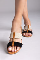 Σανδάλια ankle strap με ψάθα ERYNN - Μαύρο - thefashionproject.gr - ERYNN