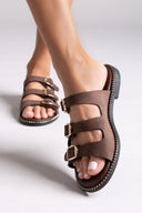 Σανδάλια από γνήσιο δέρμα nubuck Tfp - Καφέ - thefashionproject.gr - TFP