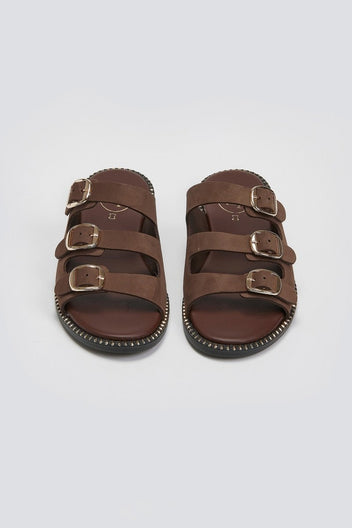 Σανδάλια από γνήσιο δέρμα nubuck Tfp - Καφέ - thefashionproject.gr - TFP