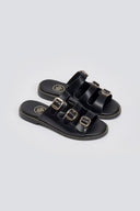 Σανδάλια από γνήσιο δέρμα nubuck Tfp - Μαύρο - thefashionproject.gr - TFP
