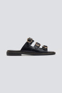 Σανδάλια από γνήσιο δέρμα nubuck Tfp - Μαύρο - thefashionproject.gr - TFP
