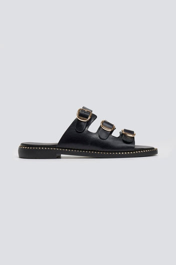 Σανδάλια από γνήσιο δέρμα nubuck Tfp - Μαύρο - thefashionproject.gr - TFP