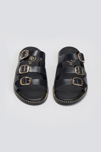 Σανδάλια από γνήσιο δέρμα nubuck Tfp - Μαύρο - thefashionproject.gr - TFP