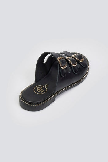 Σανδάλια από γνήσιο δέρμα nubuck Tfp - Μαύρο - thefashionproject.gr - TFP
