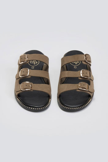 Σανδάλια από γνήσιο δέρμα nubuck Tfp - Χακί - thefashionproject.gr - TFP